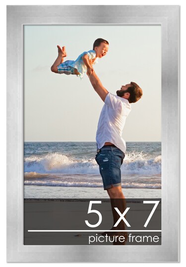 5x7 Solid Wood Picture Frame with UV-Resistant Acrylic & Acid-Free Backing, Available in 6 Finishes: Matte Black, Matte White, Metallic Bronze, Silver, Natural Wood Grain & Mahogany